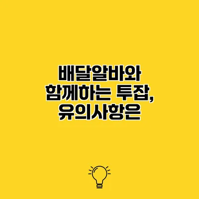 배달알바와 함께하는 투잡, 유의사항은?