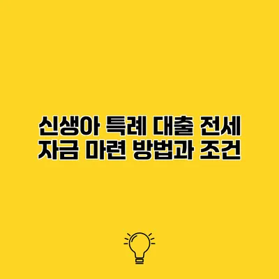신생아 특례 대출 전세 자금 마련 방법과 조건