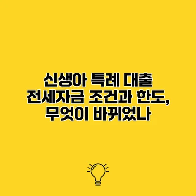신생아 특례 대출 전세자금 조건과 한도, 무엇이 바뀌었나?