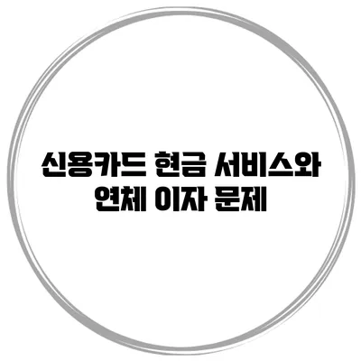 신용카드 현금 서비스와 연체 이자 문제
