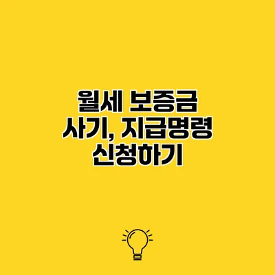 월세 보증금 사기, 지급명령 신청하기