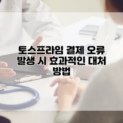 토스프라임 결제 오류 발생 시 효과적인 대처 방법